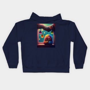 Christmas cutie sitting on the windowsill Kids Hoodie